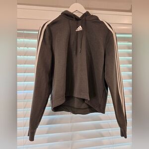 Adidas Green Hoodie with White Stripes